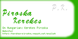 piroska kerekes business card